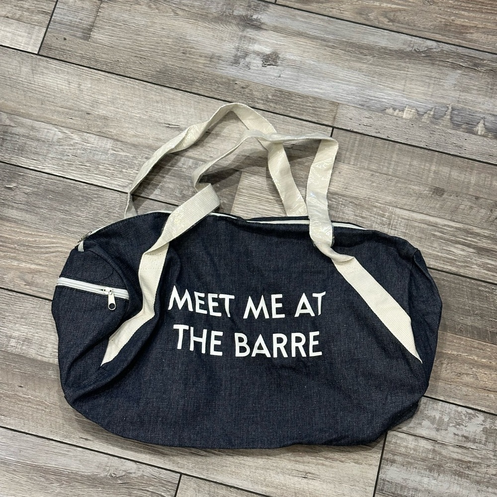 Navy Canvas Barre Tote Bag